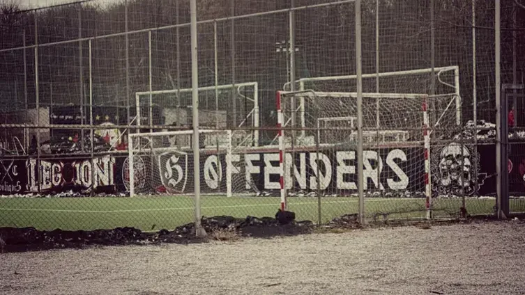 Graffitis de las facciones Legion y Offenders en las canchas de entrenamiento del CSKA Sofia
